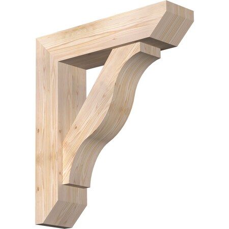 Ekena Millwork Funston Slat Smooth Bracket w/ Offset Brace, Douglas Fir, 7 1/2"W x 30"D x 34"H BKT0806X30X34FST06SDF